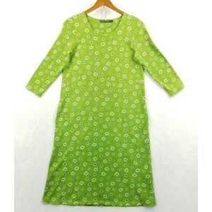 Gudrun Sjoden Dress Women S Green Tea Garden Oolong Floral Cotton Jersey Pockets